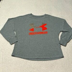 Under Armour Oversized Girls L/S Gray Tee, GUC, Size XS
